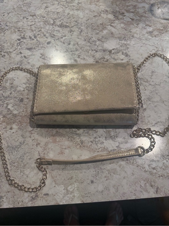 Handbags - Shimmery Gold Chain Shoulder Crossbody Bag for Women